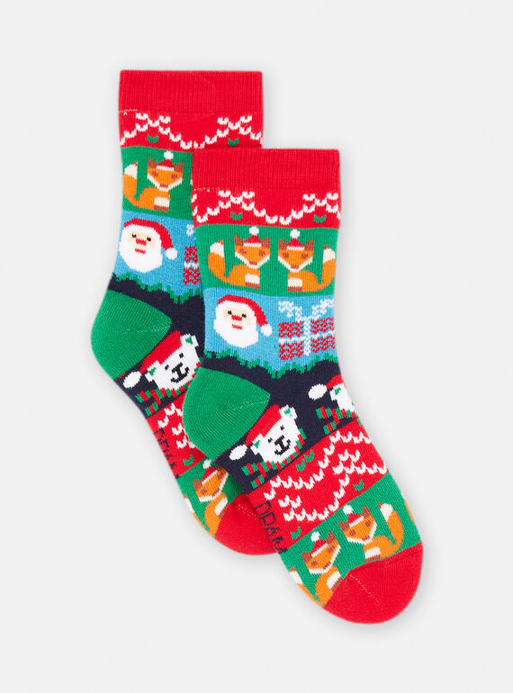 Chaussettes rouge motif noël pour garçon SYOWAYCHO / 23WI02S2SOQF518