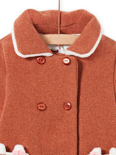 Manteau en laine marron motif renard bébé fille MICHECKMAN / 21WG0961MAN817
