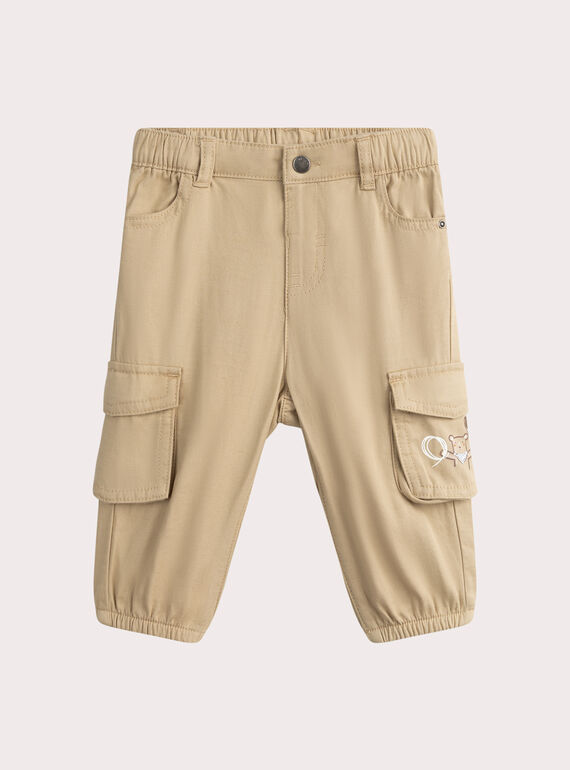 Pantalon noisette bébé garçon WULANPAN1 / 25SG1044PAN821