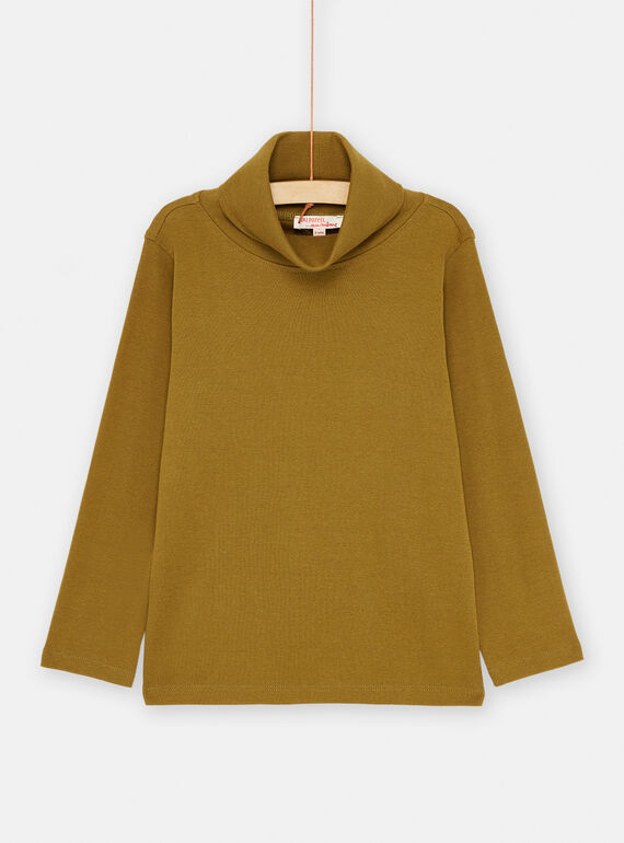 Sous-pull vert militaire uni pour garçon SOJOSOUP2 / 23W902N4SPLG631