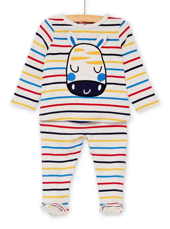 Pyjama layette garçon rayé motif zèbre KEGAPYJZEB / 20WH14B1PYJA010