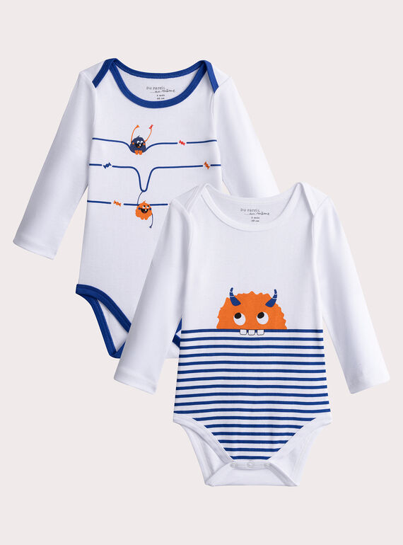 Lot de 2 body manches longues à motif monstre pour bébé garçon VEGABODMON / 24WH1482BDL000