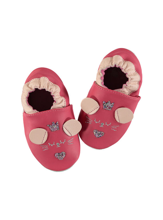 Chaussons bébé fille en cuir