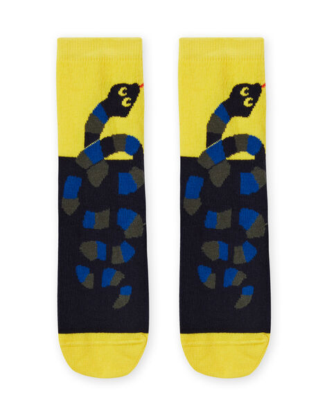 Chaussettes jaunes et noires à motif serpent enfant garçon MYOKACHO / 21WI02I2SOQ106