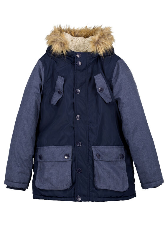 Parka doublure chaude Bicolore Marine / Bleu Chiné GOGROPAR2 / 19W90286PAR070