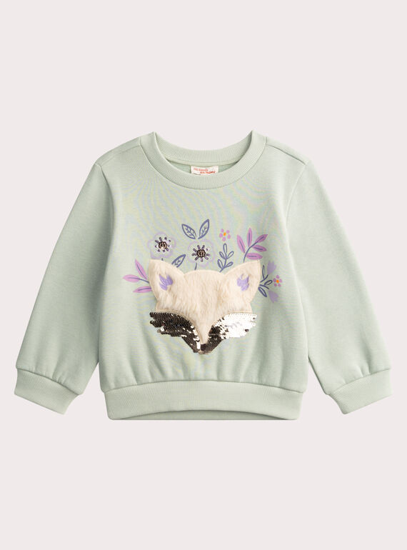 Sweat animation renard à sequins magiques pour fille VAPERSWEA / 24W901R1SWEG622