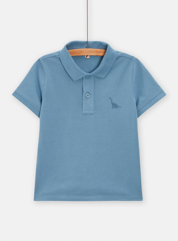 Polo bleu avec broderie dinosaure pour garçon TOJOPOL4 / 24S90291POL219