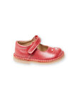 Salomés rouges en cuir à motif lapin bébé fille LBFBABLAPIN / 21KK3731D13050