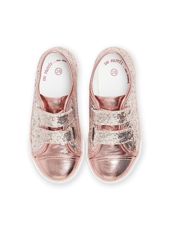 Tennis à paillettes roses enfant fille NATOILGLITP / 22KK3598D16030