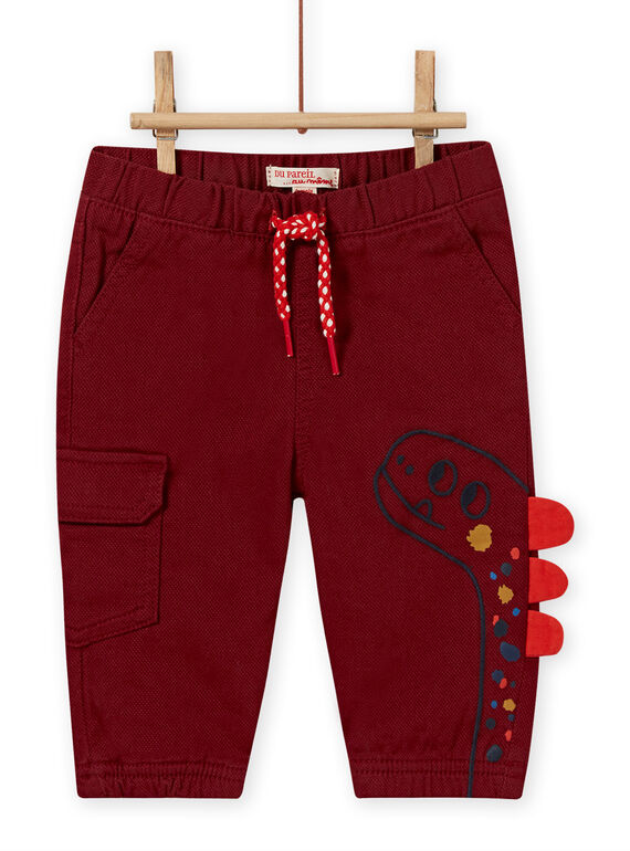 Pantalon lie-de-vin animation dinosaure bébé garçon MUPAPAN2 / 21WG10H1PAN719