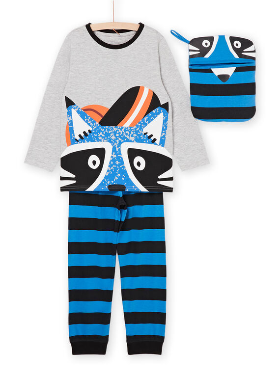 Pyjama long à motif raton-laveur 3 pièces PEGOPYJMAN2 / 22WH1262PYGJ922