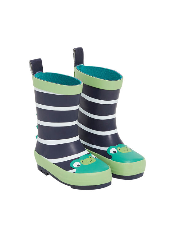 Bottes de pluie bleu marine à motif grenouille bébé garçon