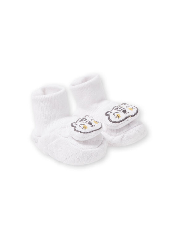 Chaussons matelassés blancs animation ourson LOU1CHOS / 21SF42H1CHP000