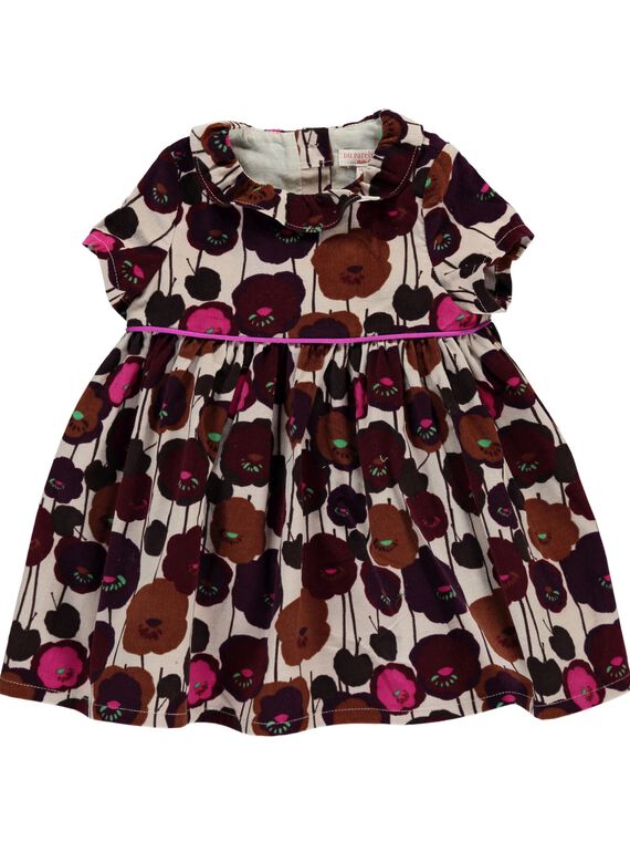 Robe en velours bébé fille DICHOROB4 / 18WG09F2ROB099