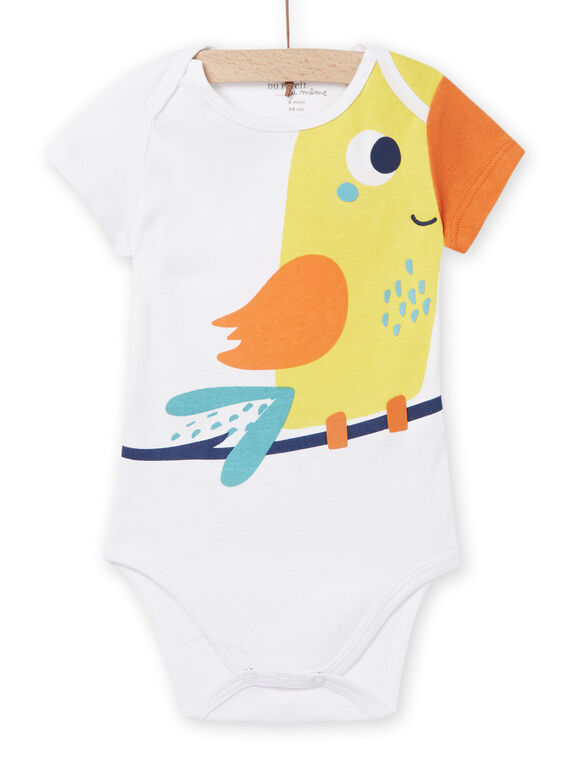 Body blanc motif perroquet bébé garçon NEGABODPER / 22SH14I3BDL000