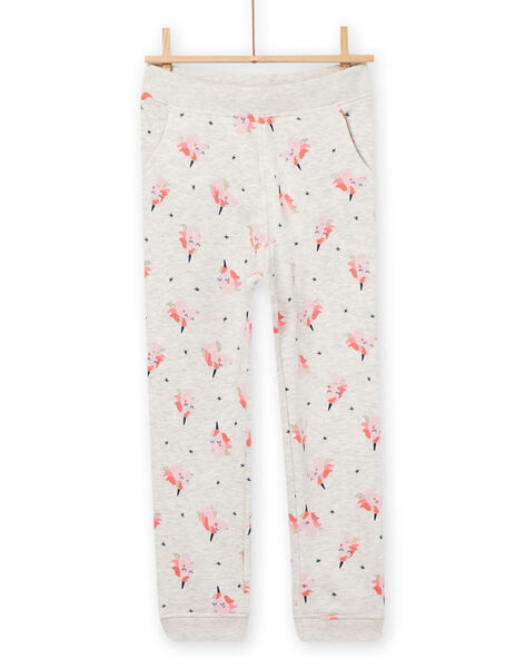 Jogging écru chiné enfant fille NAJOBAJOG1 / 22S90161JGB006