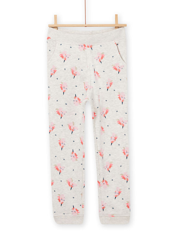 Jogging écru chiné enfant fille NAJOBAJOG1 / 22S90161JGB006