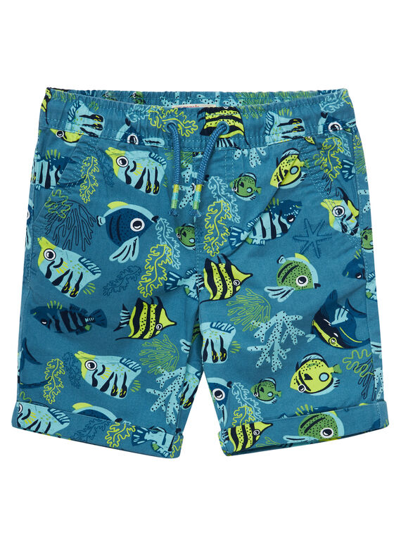 Bermuda imprimé poisson garçon bleu JOBOBER2 / 20S902H2BER215
