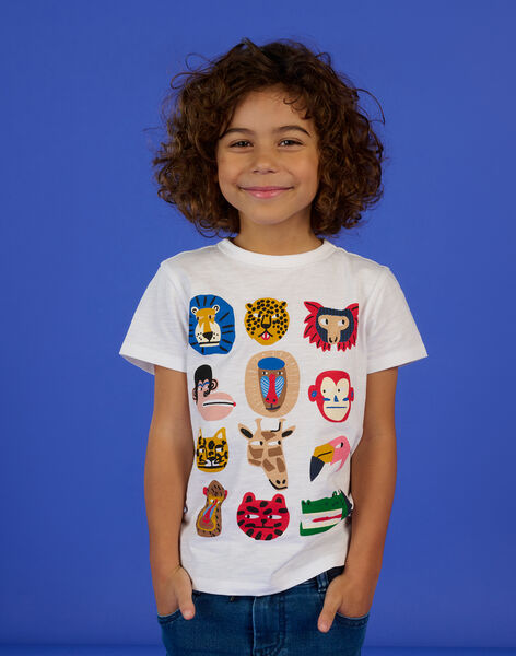 T-shirt blanc à motifs têtes d'animaux RONAUTI1 / 23S902N3TMC000