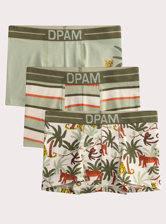 Boxer jungle lot de 3 pour enfant garçon WEGOBOXJUN / 25SH12C3BOX626