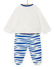 Pyjama écru chiné et bleu bébé garçon NEGAPYJZEB / 22SH14G2PYJ006