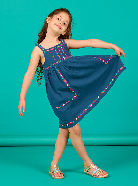 Robe brodée à fines bretelles LABONROB2 / 21S901W2ROB716