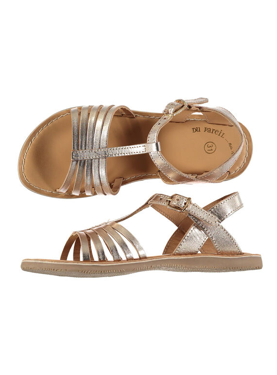 Sandale ville en cuir métallisé fille FFSANDOLI4 / 19SK35C9D0E954