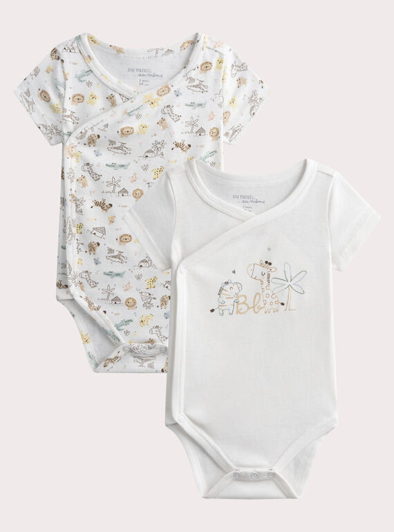 Lot de 2 bodies naissance mixtes à manches courtes WOU2BOD1 / 25SF0581BDN005