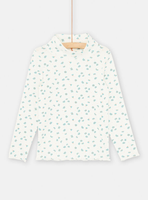 Sous-pull écru à imprimé fleuri pour fille SAJOSOUP5 / 23W901NASPL001