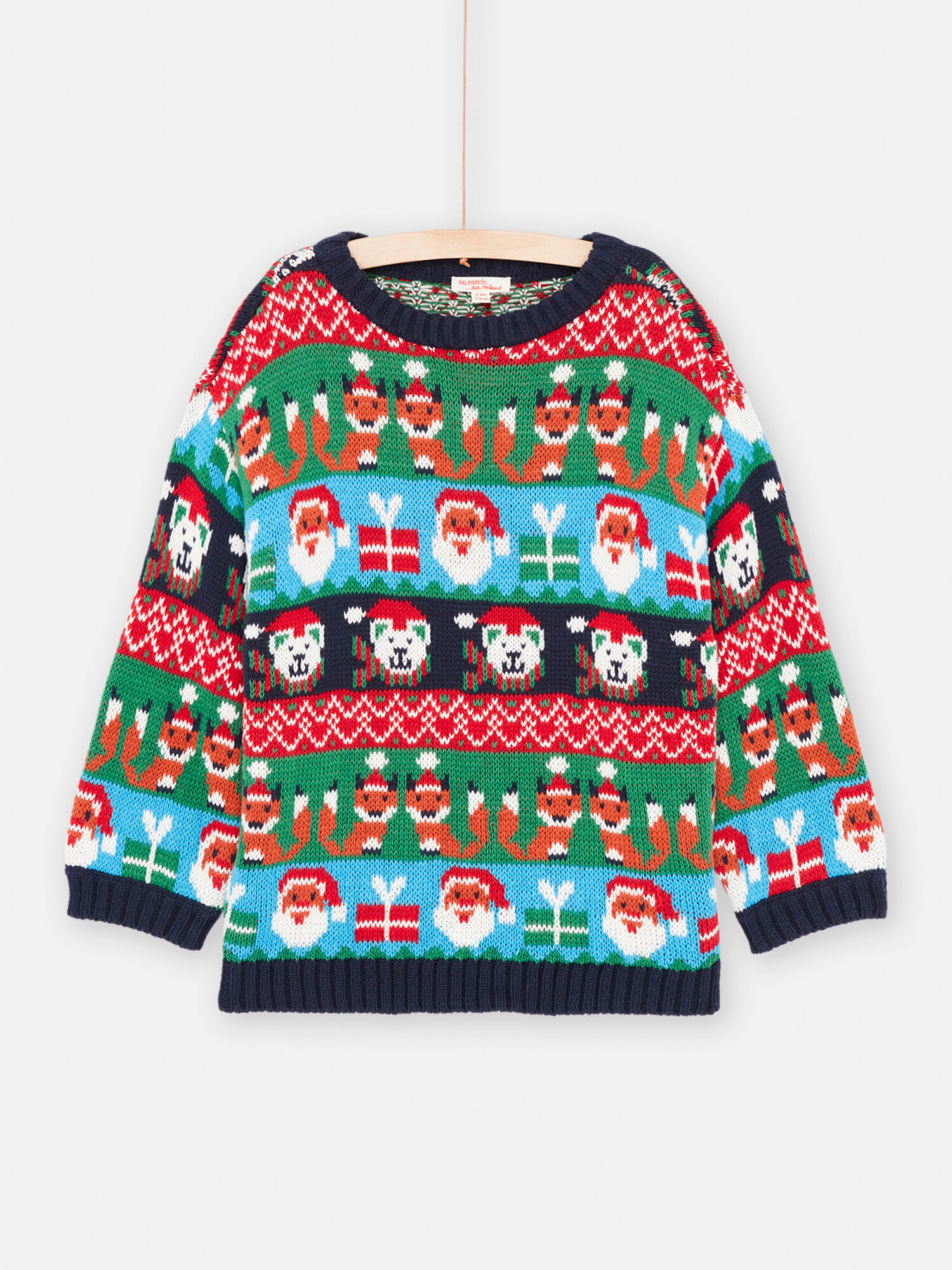 Pull rouge vif de No l en maille pour gar on Pull Sweat