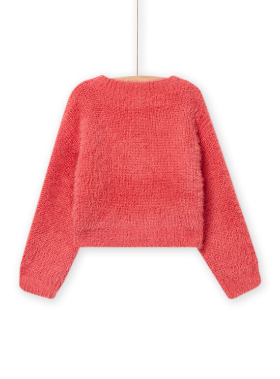 Cardigan en maille orange épicé enfant fille NAVICAR / 22S901M1CAR409