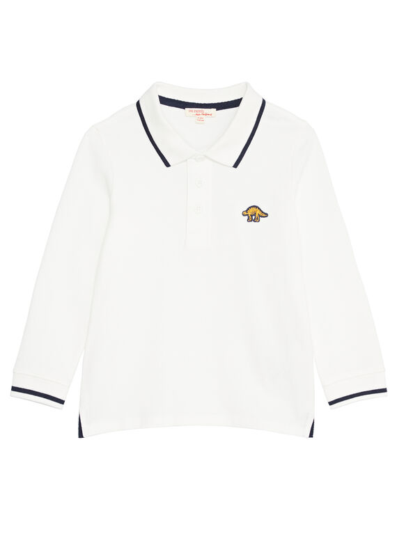 Polo blanc manches longues garçon KOJOPOL2 / 20W90252D2D001
