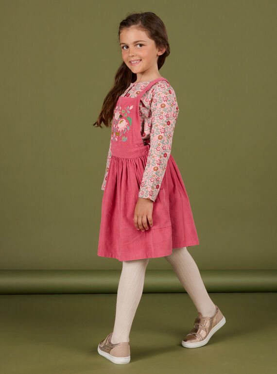 Robe velours volantée brodée PARHUROB3 / 22W901Q2ROBD305
