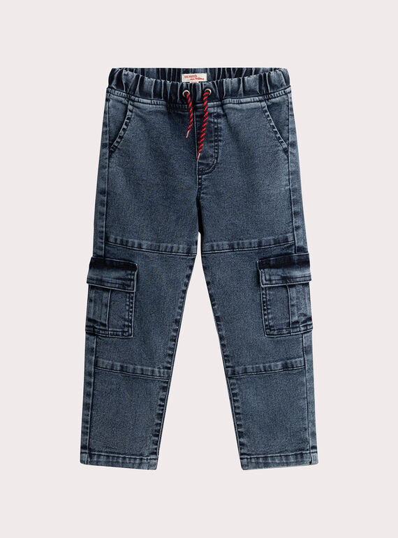 Jean denim cargo pour garçon VOROJEAN / 24W902P1JEAP269