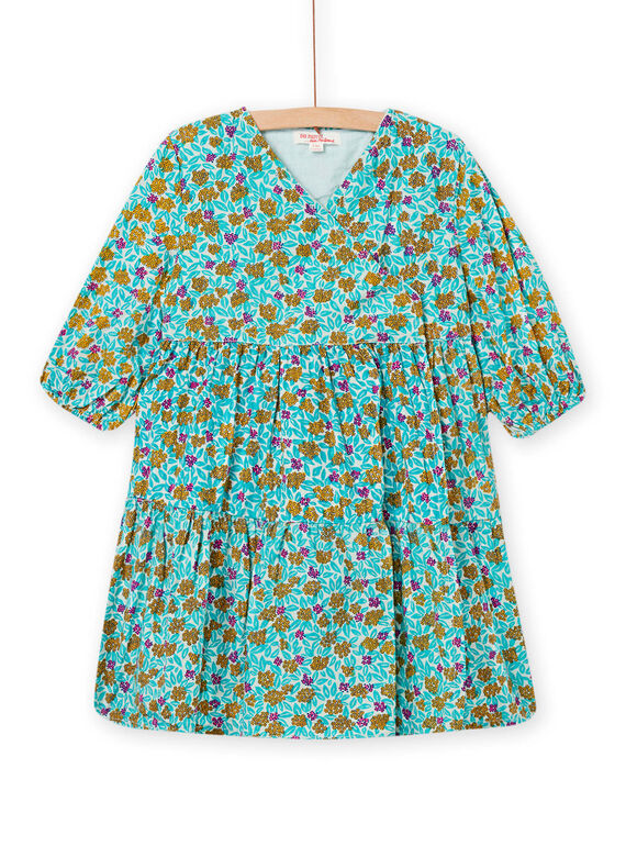 Robe vert amande enfant fille NAGAROB3 / 22S901O3ROB611