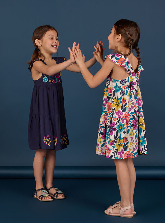 Robe à fines bretelles volantées, imprimé floral LAMUMROB3 / 21S901Z1ROB009