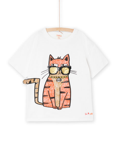 T-shirt blanc à motif chat capsule spa - Mixte ROSPATI3 / 23S902P1TMC000