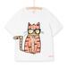 T-shirt blanc à motif chat capsule spa - Mixte
