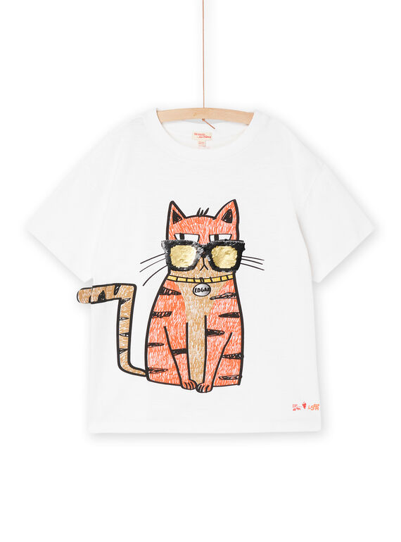 T-shirt blanc à motif chat capsule spa - Mixte ROSPATI3 / 23S902P1TMC000
