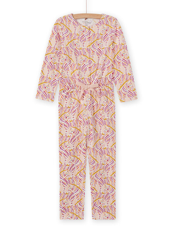 Combinaison pyjama imprimé fantaisie enfant fille MEFACOMBZEB / 21WH1181D4FD322