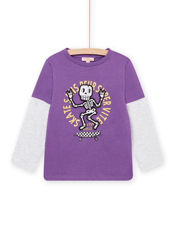T-shirt manches longues motif squelette violet POKATEE1 / 22W902L1TML708