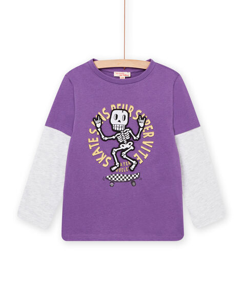 T-shirt manches longues motif squelette violet POKATEE1 / 22W902L1TML708