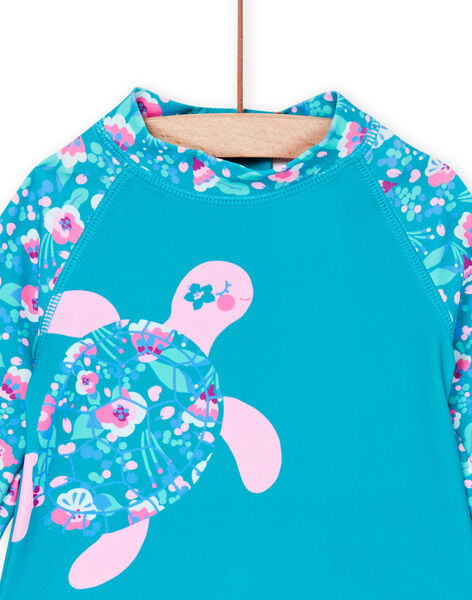Maillot de bain turquoise à imprimé fantaisie RYIENS / 23SI09R9MAIC217
