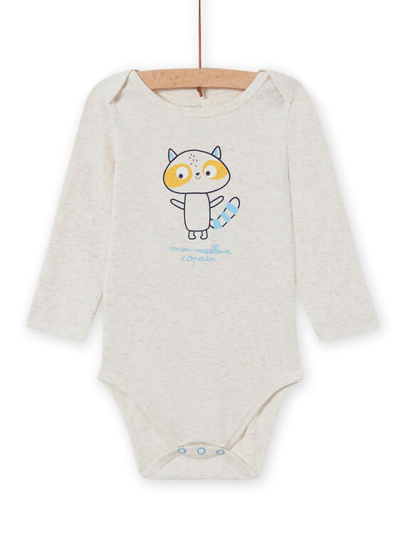 Body écru motif raton-laveur bébé garçon MEGABODCOP / 21WH14C6BDL006