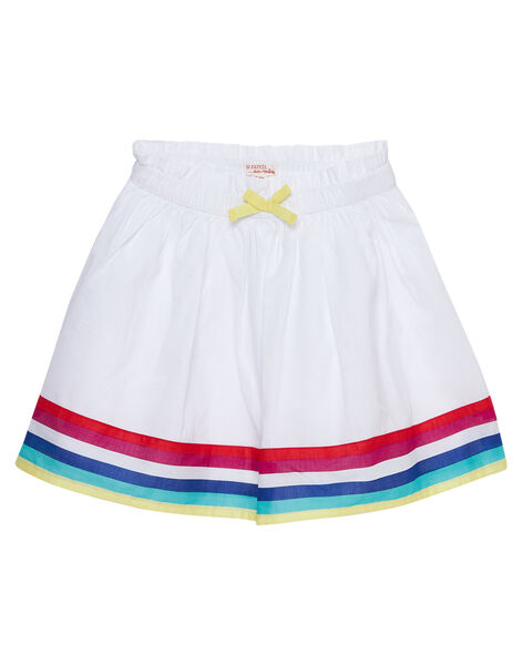 Jupe blanche à rayures multicolores enfant fille JAMARJUP1 / 20S901P2JUP000