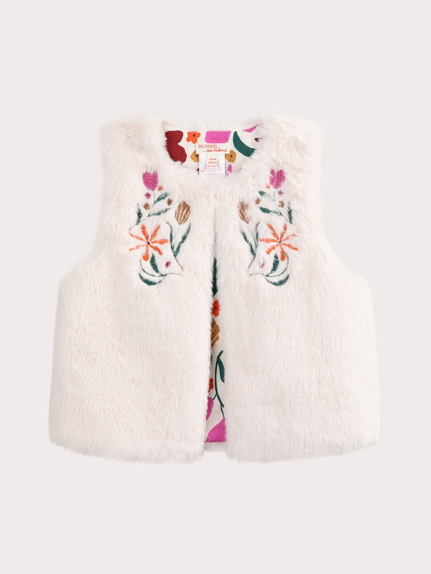 Gilet ecru sans manches reversible pour fille Pull Sweat Gilet DPAM