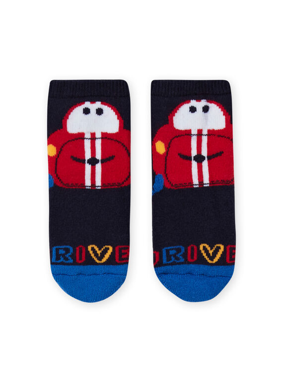 Chaussettes bleu marine motif voiture bébé garçon LYUHACHOB2 / 21SI10X2SOQ713