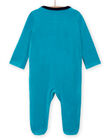 Grenouillère bleu turquoise en velours motif oursons bébé garçon MEGAGREOUR / 21WH1484GRE202