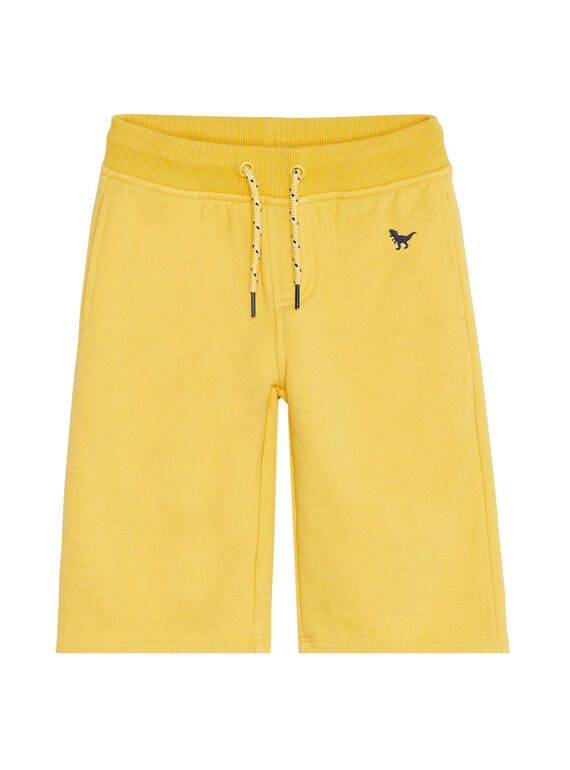 Bermuda molleton garçon basique Jaune.  JOJOBER2EX / 20S90259D25B116