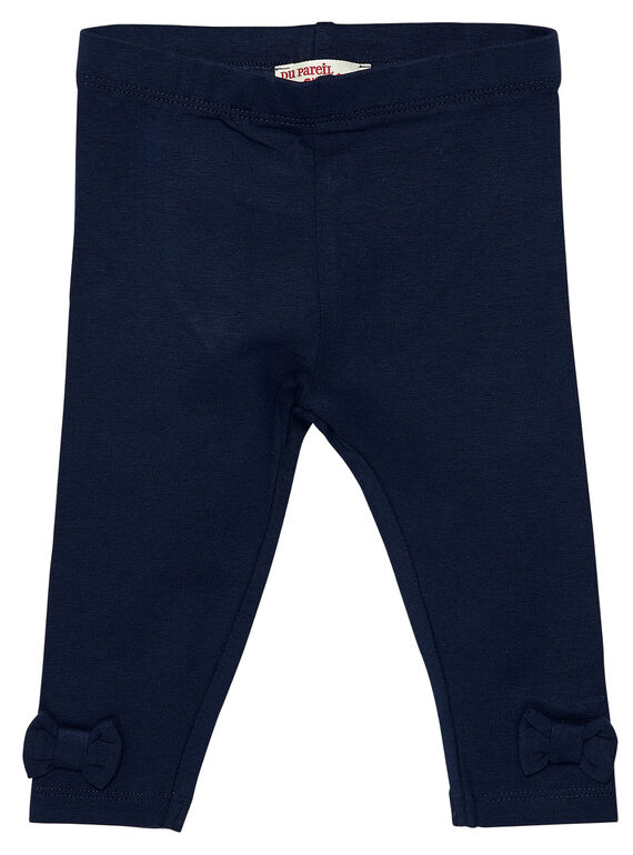 Legging bleu marine nœuds bébé fille JYIESLEG1 / 20SI0962D26070